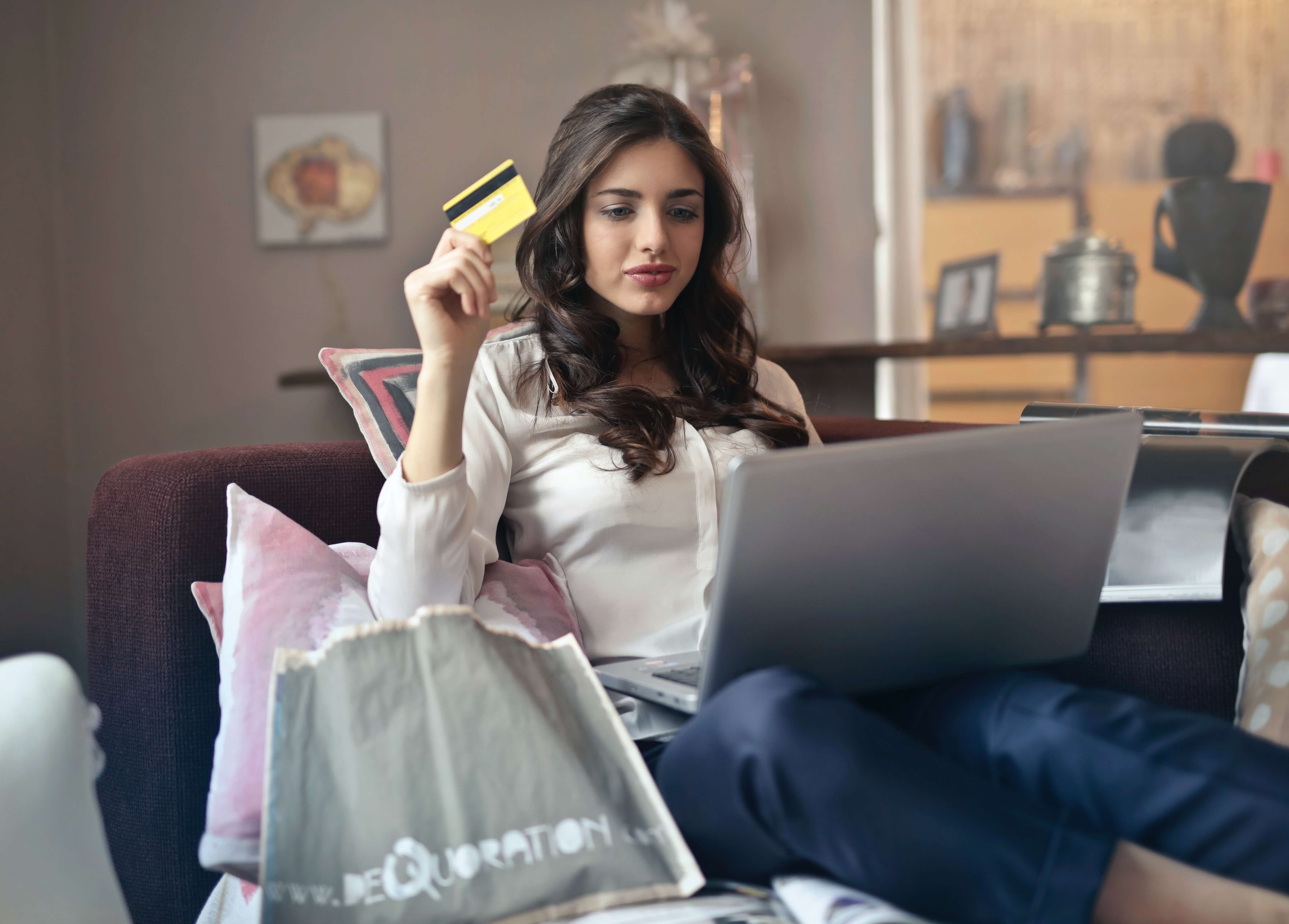 woman buying online